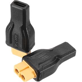 Meccanixity 2 Pack XT60 Adapter ، XT60 Female to USB-C Female Wireless Adapter ، XT60 Connectors Wireless for RC ، قوة تخزين الطاقة ، طاقة المراقبة