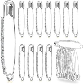 22Pcs Silver Rhinestone Safety Pins Brooch Pins Faux Crystal Pearl Brooches Gold Brooch Sweater Shawl Clips Women Safety Pins for Women or Skirts Sweater Scarf Lapel Hat Accessories
