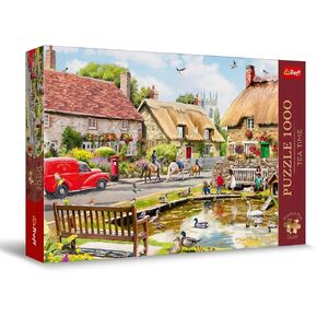 Trefl Summer Village 1000 Jigsaw Puzzle Premium بالإضافة إلى وقت الشاي 27 "x19" سلسلة من الصور الحنينية المطلية ، والمطابقة المثالية للعناصر ، والبالغين والأطفال من 12 عامًا