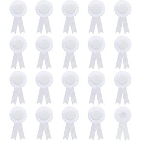 CRASPIRE 20PCS AWRENT BLANK RIBBON WHITE BUNT BUN BROCH WINNER VICTORY VICTORY ROSETTE RIBBON GRAND GRAND