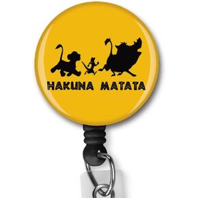 Hakuna Matata قابلة للسحب شارة شارة بطاقة هوية حامل شارة مع التمساح مقطع اسم شارة حامل مكتب الموظف شارة الشارة