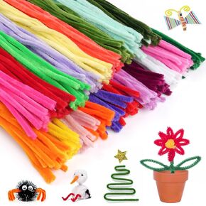 300 PCS أنابيب أنابيب ، سيقان تشنيل متعددة الألوان ، حرفة منظفات الأنابيب ، 20 ألوان متنوعة من الأنابيب لمشاريع الفن والحرف اليدوية (12 بوصة × 6 مم)