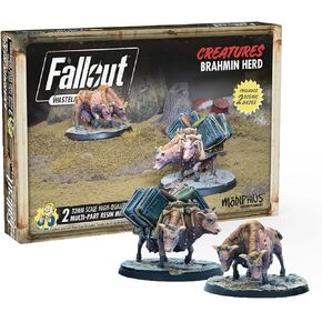 Modiphius Entertainment: Fallout: Wasteland Warfare - Creatures: Brahmin Herd - 2 Figures, 32mm Unpainted Resin RPG Miniatures, Commonwealth Wave