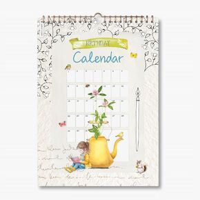Daphne's Diary Perpetual Birthday Calendar | Hanging Wall Calendar with Sticker Set | Nostalgic Design for Birthdays & Anniversaries | Stylish & Creative Home Decor or as Gift Idea | Yearly Calender