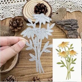 DDEEHS DAISY Bouquet Metal Die Cuts ، Merry Christmas Flower Crysanthemum Cutting Dies Cut Stencils Diy Dist Decorative Massing Paper Paper Card