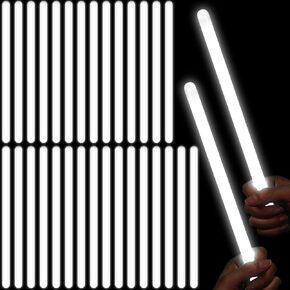 Honoson 48 PCS White Glow Sticks Bulk 12 '' 15 mm في قطرها لمهرجانات الزفاف الهزاز حفلة عيد ميلاد FAVORS Supplies Glow Blud