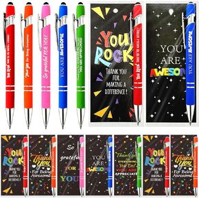 30 Sets Employee Team Appreciation Gifts Pens Bulk Staff Thank You Gifts with Bookmarks Favors Items Black Ink Ballpoint Pen Inspirational for Collegue Party Guests Her Him Women Men Friends