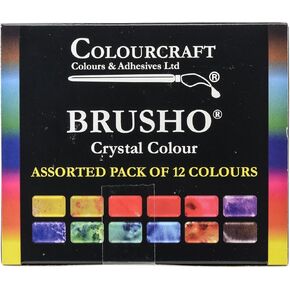 Brusho by Colourcraft Bru85000 Brusho Crystal Set 12 لون اللون