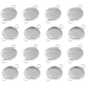 20 pcs 12mm من الفولاذ المقاوم للصدأ الكابوشون وضع الموصل صينية جولة قاعدة صواني قلادة فارغة لمجوهرات DIY صنع صياغة الفضة