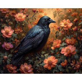 طلاء qacyid حسب عدد البالغين ، وفرقة Radiant Raven ، واللوحة الزيتية للمبتدئين ، و Diy Acrylic Painting Kit for Room Decor Gift 16 × 20 بوصة