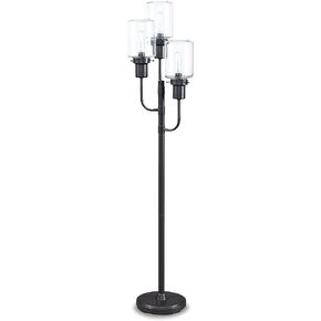 Signature Design by Ashley Jaak Contemporary 60' Floor Lamp with 3 Glass Shades, Bronze