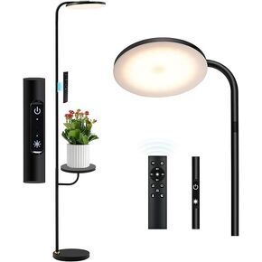 مصابيح أرضية لغرفة المعيشة ، LED 2400LM/36W مصباح دائم مع طاولة قابلة للضوء 69 "ضوء الزاوية الطوي