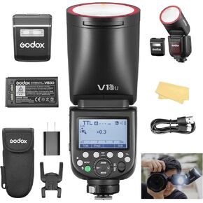 Godox V1 PRO-S Camera Flash for Sony TTL 2980mAh 76W Battery with External SU-1 Round Head 1/8000s HSS 1.3s Recycle Time 2.4G Wireless HSS 500 Full Power (V1PRO-S)