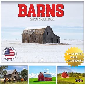 2025 Barn Wall Calendar | Old Country 12 Month Calendar for Home & Office Organization | Ideal for Barn Lovers & Country Living Fans | Made in USA