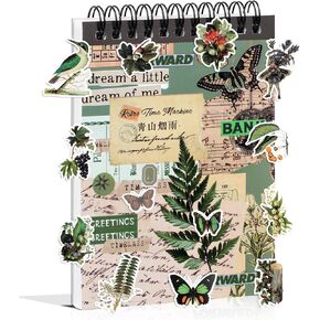 50 ورقة Precut Dark Academia ملصقات Washi كتاب لصحيفة Journaling ، 604pcs ملصقات سجل القصاصات عتيقة ، فني الفني ، الفنون الحرف الكبار ، Bujo ، Collage ، Collage Crafts Arts