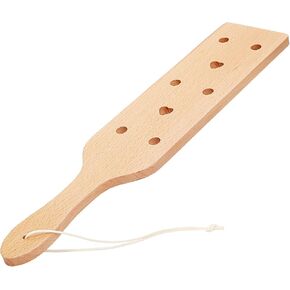 Premium Durable Beach Wood Paddle 13.2IN Smooth Polished Wooden Paddles with Airflow Holes(1 PC)
