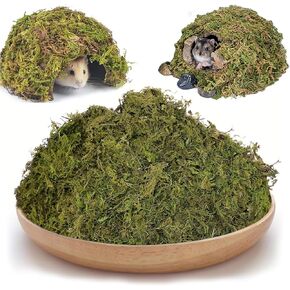 25QT Natural Hamster Moss Bedding Nesting Natural Forest Moss Bedding for Hamsters, Mice, Gerbils, Reptiles, Small Pets (1.3LBS)