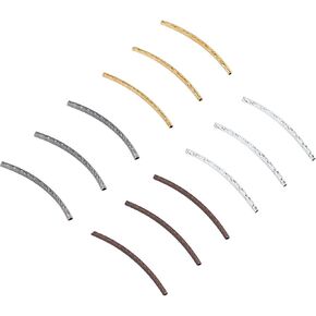 PH PandaHall 240pcs 4 Colors Curved Noodle Tube Beads 35mm Sleek Twist Curved Long Tube Spacer Beads for DIY Wrist Bracelet Anklet Necklace Earring Jewelry Making