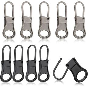 ouligay 10pcs Zipper Pull Replaction Zipper Slup Swain Tabs Metal Zipper Cord Cord extender shipper repair kit for accet packpack face coatcas