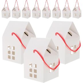 15 PCS House على شكل حلوى مربع صغير Kraft الورق الصناديق 3 بوصة المنزل صناديق الحفلات الحفلات