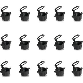 Racing Vent Caps- for 5.5 Gallon VP Jug Can, Black Top Hat- Plastic, 24mm (Pack of 15)
