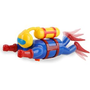 Wind-up Diver Submarine Bath Toy, Funny Swimming Frogman Pigboat Scuba Diver SUB Bathtub Toy Clockwork Submarine Tub Toy Diver Water Toy for Kids (Diver+Submarine)