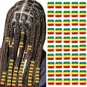 Venofen 50pcs Hair Beads for Braids Mix Color Pinstripe loc dreadlock acrylic jods fil