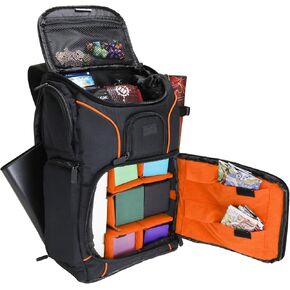 USA Gear MTG Backpack Compatible with Magic the Gathering Deck, Yu-Gi-Oh, MTG Decks & more - TCG Backpack MTG Bag with Shoulder Straps, Customizable Dividers, TCG Playmat Holder, Binder Space (Blue)