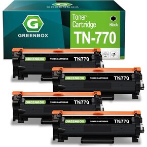 Greenbox التوافق TN-770 استبدال خرطوشة الحبر لـ Brother TN770 الحبر الأسود لطابعة MFC-L2750DWXL MFC-L2750DW HL-L2370DW HL-L2370DWXL (4 أسود ، 4،500 صفحة)