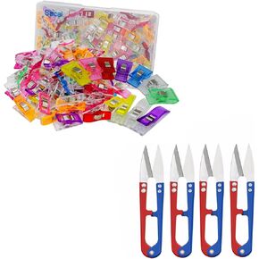 80pcs مقاطع خياطة لصياغة مقص على شكل حرف U و 4pcs على شكل حرف U.