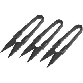 uxcell 3Pcs 4.1-inch Sewing Trimming Scissors Nipper Embroidery Thread Yarn Fishing Thread Beading Cutter Black