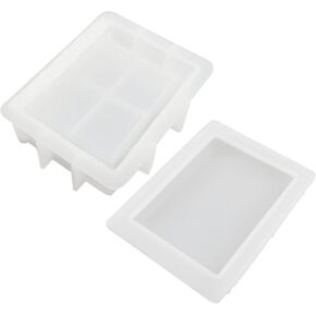Box Mold Epoxy Resin Casting Molds with Lid Book-Shape Silicone Mold for Jewelry Gift Box Organizer Box Tissue for C