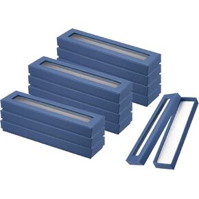 مربع هدايا Patikil Pen ، 12 حزمة قلم فارغة CATERBOARD CASET مع مربع عرض عرض تقديمي CLOST WINDOW لمكتب مجوهرات قلم الرصاص ، الأزرق