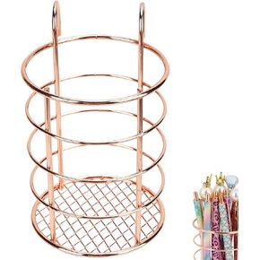 حامل قلم القلم الرصاص Rose Gold مع خطاف ، حامل قلم رصاص للمعادن للمكتب والتخزين والتنظيم والمكاتب واللوازم (1Pack ، Rose Gold)