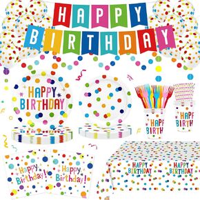 170 أجهزة كمبيوتر أمراض عيد ميلاد لحفلات ، زخارف عيد ميلاد سعيد ، نقاط ملونة تحت عنوان الأولاد والبنات ، تشمل لوحات عيد ميلاد سعيد ، والبالونات ، والكؤوس ، المائدة ، بانر ، يخدم 25