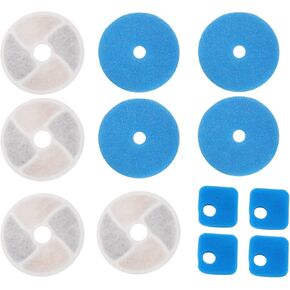 SING F LTD 4 Sets Filter Cartridges Kit Compatible with AthlChamp Pet Water Fountain PP Cotton Water Fountain Filters with Round & Square Sponges