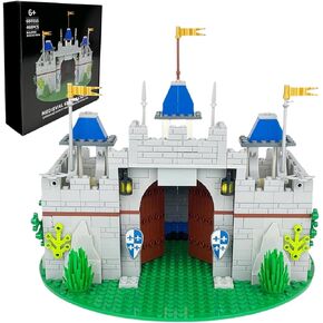 مجموعة لبنات Knight Castle Castle Usoway ، تأتي مع 12 شخصيات Knights ، متوافقة مع ألعاب Lego Medieval Town Square ، للبالغين والأطفال الذين تتراوح أعمارهم بين 6 سنوات ، 607016