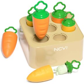 NCVI Baby Carrot Bunny Picking Toy for Harvest Games, Food-Grade Silicone Montessori Educational Carrot Pulling Sorting Toy for Toddler Girls Boys 1-3 Years Old, Easter Gift Basket Stuffers Fillers