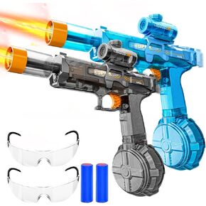 Hapystart 2 Pack Electric Water Guns with Light Up, Most Powered Full Automatic Electric Squirt Guns 26-32 FT Range WaterGuns with Large Capacity Summer Pool Water Toy for Adults & Kids