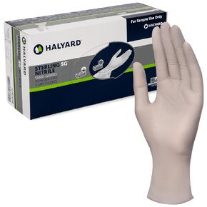 HALYARD Sterling SG Nitrile Powder-Free Exam Gloves, 3.7 mil, 9.5", Gray, Medium, 41659 (Box of 250)