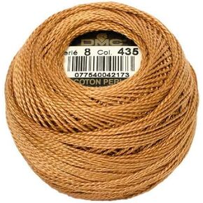 DMC 116 8-435 كرات خيوط القطن اللؤلؤة ، بني فاتح جدا ، الحجم 8