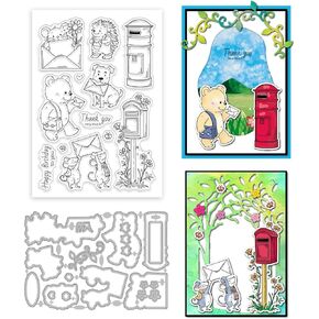 Globleland post post leimations clear clear stamps القنفذ وصندوق البريد المقطوع.