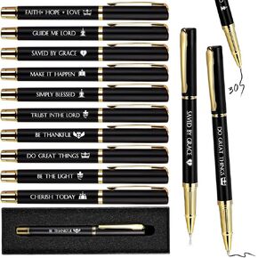 30 Sets Christian Pen Bible Verse Pen Father's Day Gifts Church Welcome Pen with Black Boxes Inspirational Black Ink Ballpoint Pen Bulk for Office School Graduation Teacher Men Women
