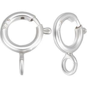 Beebeecraft 1 Box 20pcs Clasps Spring Ring Clasps 925 Clasps المجوهرات الفضية الفضية