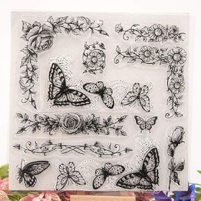 Arrietty Beautiful Butterflies Flowers يترك طوابعًا واضحة لصنع البطاقات الزخرفية و Scrapbooking DIY
