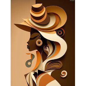 5D Diamond Painting Kit Fashion African Women Women Full Clists by Number Atts ، Diamond Art African American Woman with Diamonds Black Oman
