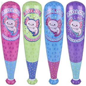 Axolotl Inflatable Baseball Bats | 12 Pack | 20 Inch | Inflate Decorations and Toys