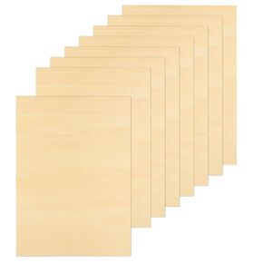 8 صفائح حزمة باسوود للحرف - 12 × 16 × 1/4 بوصة 6 مم من أوراق الخشب الرقائقي الرفيع غير المكتم