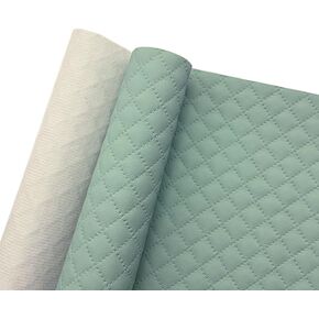 Soft FauxLeather Fabric 16 x 54 Inches Quilted Plaid Upholstery Vinyl for Motorcycle Sofa Bags Chairs Car Seats Upholstery DIY Crafts (Black)