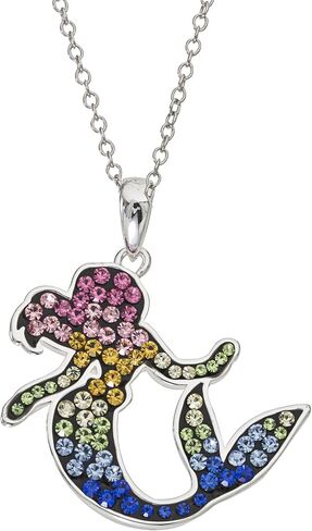 Disney The Little Mermaid, Princess Ariel Silver Plated Crystal Pendant, 18" in Kuwait